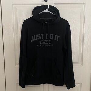 Nike Black Hoodie with Gray Logo